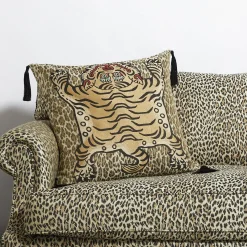 WILD SABER Large Tassel Jacquard Cushion - Butterscotch