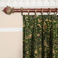 ZANJAN Velvet Curtain - Juniper Green