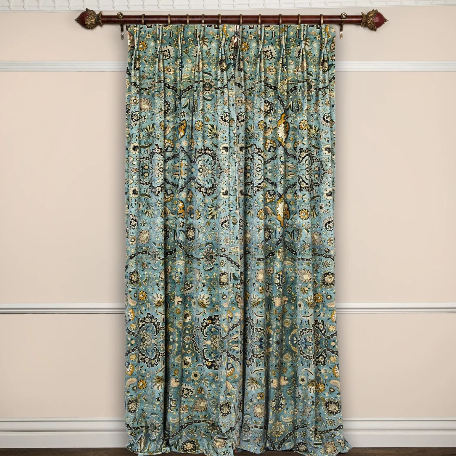 ZANJAN Velvet Curtain - Sapphire