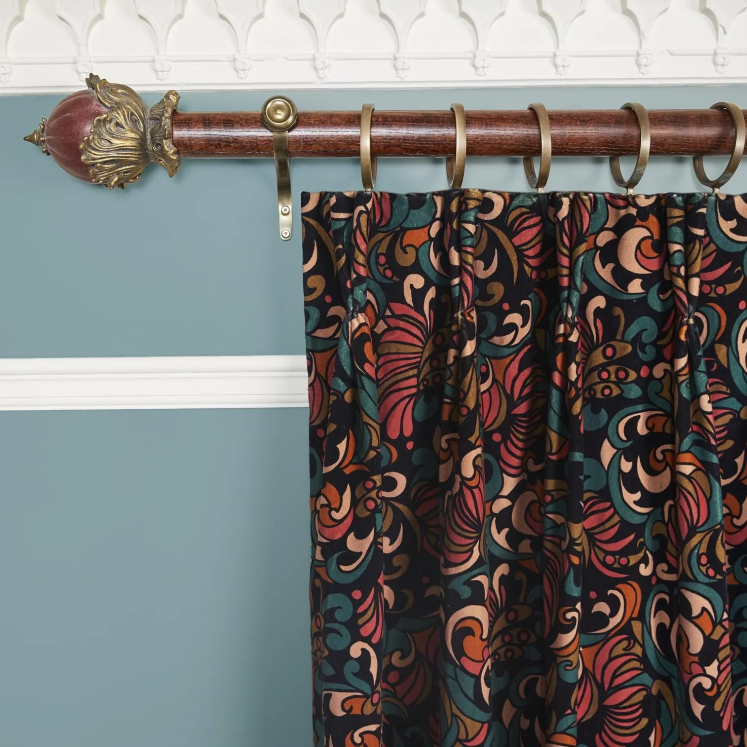 ZENNOR Velvet Curtain - Emerald