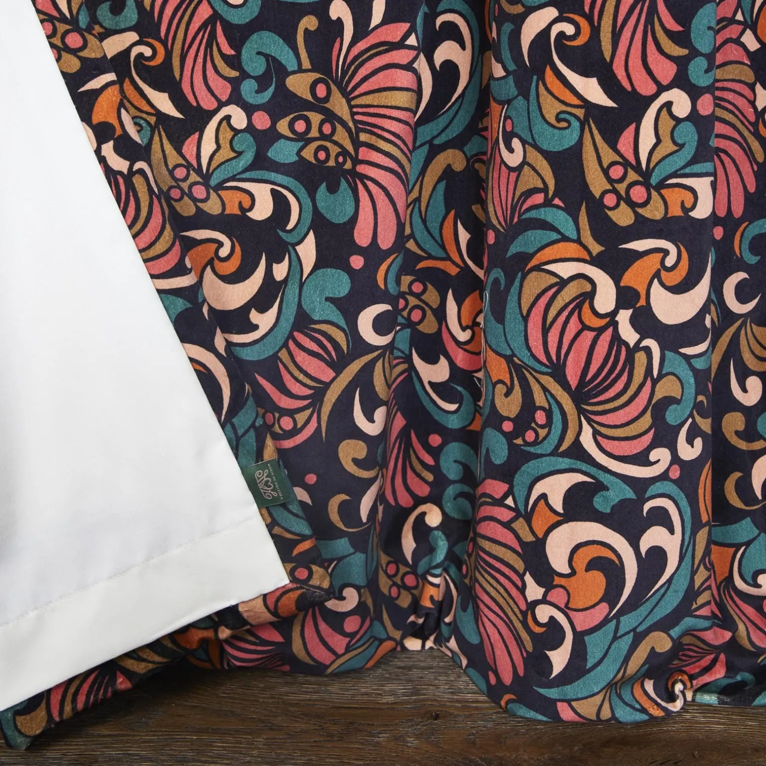 ZENNOR Velvet Curtain - Emerald